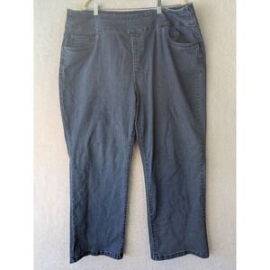 Blair Pull-On Jeans Women's 20W Dark Blue Elastic Waist Straight Leg Comfort